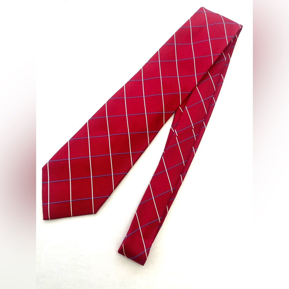 Nautica Red Broad Check Silk Men's Necktie